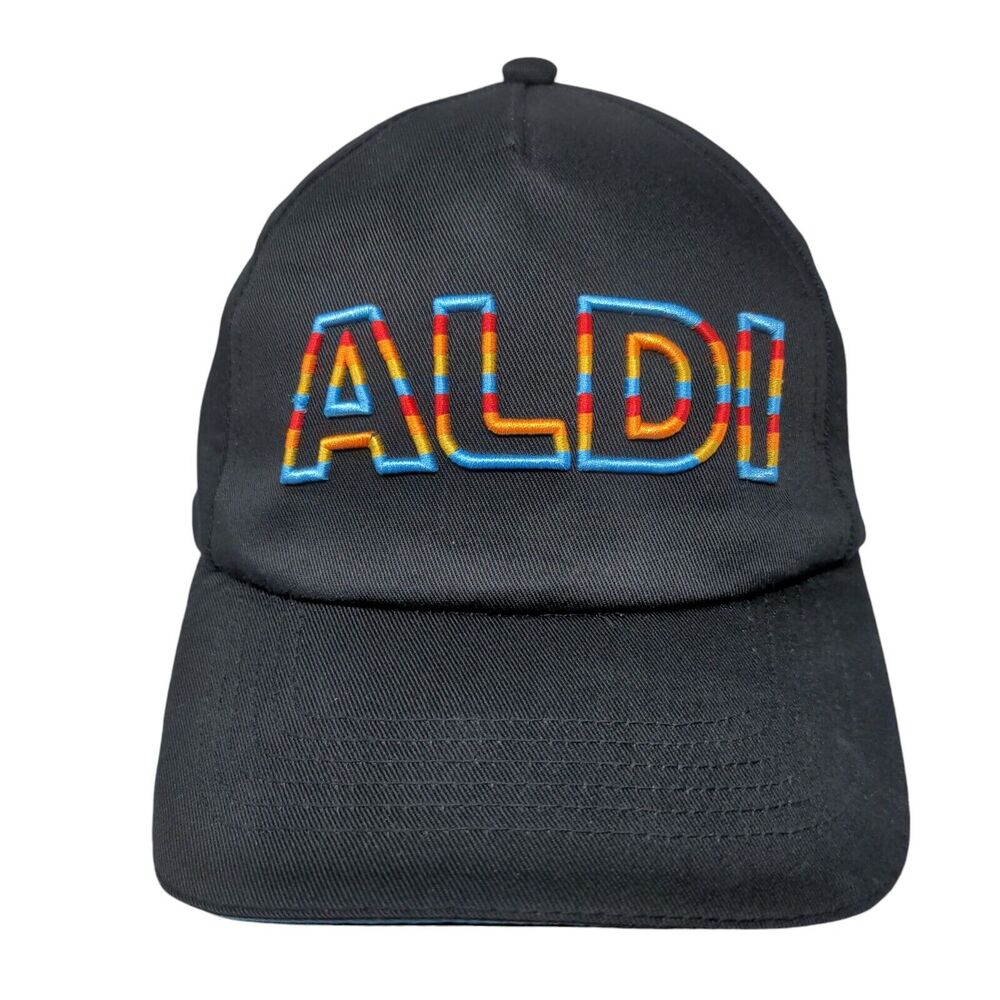 Aldi Slideback Hat Black One Size Adjustable Embroidered W/Tags